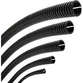 Seki Flexible Corrugated Tube, Inner Diameter 4.5 mm, 2 Metres, Slotted Open, Marten Protection, Empty Tube, Cable Protection