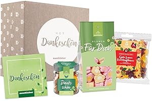 naschlabor | Dankeschön Geschenkbox | Einfach mal von Herzen | Ein kleines mit verschiedenen Leckereien | Geschenk zum Danke sagen an Freunde, Kollegen, Bekannte oder Familie