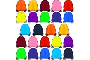 YOSERA 24 Pcs Drawstring Bag,Drawstring Backpack Bags for Gym School Travel Picnic Storage Kids Adults,Pe Sport String Backpack Gift Bags for Girls Boys