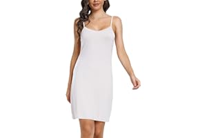 Sopesil Fond de Robe Femmes Modal Chemise de Nuit Sexy sans Manches Elégant Mini Robe Légers Respirants Jupon sous Robe Femme