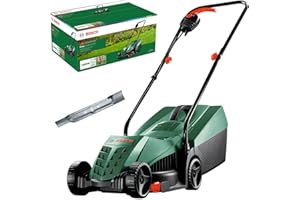 Bosch Corded Lawnmower EasyRotak 32-220 (1200 W Motor Power, Cutting Width: 32 cm, 31-Litre Grass Box, Extra 32cm Sharp Blade, Suitable for Quick and Easy Mowing with Tidy Edges) - Amazon Exclusive