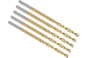 PATIKIL 1,6mm Punta da Trapano, M42 Acciaio ad Alta Velocità al 8% di Cobalto con Gambo Dritto 135° Rivestito in Nitruro di Titanio (TiN) per Acciaio Inossidabile in Metallo Duro - 5 Pezzi