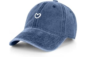 SAHRCH Womens Baseball Cap Vintage Washed Cotton Love Heart Embroidered Adjustable Summer Hat