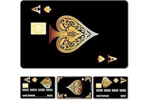 CREATCABIN 4Pcs Credit Card Skin Debit Card Sticker Golden Spade A Personalizing Credit Decor Waterproof Removable Bank Protecting Rfid Blocking Sticker for Holders 3.3x2.1in