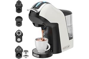 KOTLIE 19 Bar 5in1 Multicapsule Espresso Coffee Machine for Nespresso/Dolce Gusto/Starbucks/LAVAZZA A MODO MIO Capsule and Ground/ESE Coffee Pods EM-308A (WHITE-UK)