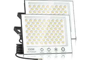 papasbox Foco exterior LED 2 piezas 150W | LED 6500K exterior blanco frío | reflector IP66 impermeable para campo deportivo de jardín al aire libre para exteriores
