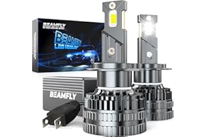 BEAMFLY H7 LED Lampadine Auto 130W 28000LM 6000K Luci Bianca 600%， Kit di Conversione per Fari Alogeni Auto, Luce Abbagliante o Anabbagliante 12V, Tubo di Rame Spesso,LED Lampada Luci,2 pezzi