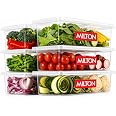 Milton Cryo Fridge Storage Boxes Set of 6 Fridge Organizer Container with Waterproof Vinyl Stickers & Removable Drain Plate, 