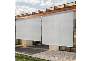 XUE XIAO JUN Outdoor Roller Shade, Blinds Sunshade Roller for Porch Deck Pergola, Sun Shade Privacy Screen, Waterproof Light Filtering Fabric (Size : 40" Wx60" L)