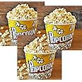 Laxmi Collection 3 Pcs Reusable And Washable Food Box Theater Style Popcorn Tubs Bowl Plastic Container Bucket Birthday Return Gifts Multi color (Pack Of 3)