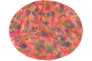 ‎GURU SHOP GURU SHOP Filz Stuhlauflage, Boho Sitzkissen, Handgefertigts Rundes Stuhlkissen - Orange/bunt, Wolle, 1x35x35 cm