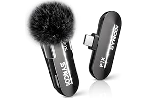 SYNCO Microfono Lavalier Wireless per iPhone 17/16/15 Pro Max/Android, Riduzione Intelligente del Rumore, P1XT Microfono Wireless USB-C per Tiktok, YouTube, Streaming, Vlog Dispositivi di Type-C