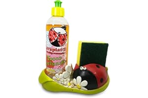 Paolo Chiari Coccinella Spugna e Porta Detersivo, Marmoresina, Multicolore, 18x7.50x21 cm, 3 unità