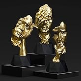 Perfekto24 Sculpture Set - Sculptures décoration Moderne - Sculptures en Or - Statues décoration - décoration Moderne Figures