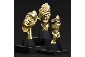 Perfekto24 Set de Esculturas - Esculturas decoración Moderna - Esculturas en Oro - Estatuas decoración - Figuras decoración Moderna en Oro