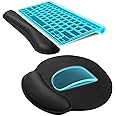 VICHAXAN 2-in-1 Keyboard Wrist Rest, Memory Foam Pad for Keyboard, Comfortable Mouse Pad with Support, Ergonomic Sets for Easy Typing & Pain Relief for Computer, Laptop (Pack of 1)