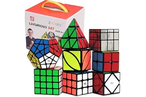 EYSOO Rubiks Cube Set 8 Pack Magic Cubes 2x2 3x3 Speed Cubes Smooth Turning Rubik's Cubes Pyramid Megaminx Cube Brain Teaser Puzzle with Gift Box & Tutorial for Kids Adults
