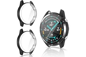 ‎CAVN CAVN Hülle Kompatibel mit Huawei Watch GT 2 46mm Schutzhülle Schutzfolie [2-Stück], (Nicht für 2 42mm/GT3/GT 2 Pro/GT 2e) Flexibles TPU Vollschutz Displayschutzfolie Kratzfest Displayschutz Gehäuse