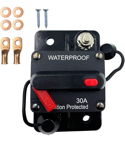CENPEK Disjoncteur 300A à Réinitialisation Manuelle – Protection Surtension Étanché Pour Bateau, Camping-Car, Voiture, 12-48V, Boîtier Robuste En Alliage