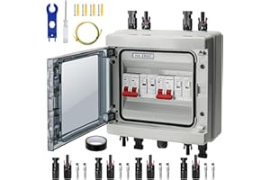 CARSEATTY Überspannungsschutz PV DC Trennschalter Blitzschutz Leitungsschutzschalter 2 String 1000V DC 40A 20-40KA Generatoranschlusskasten IP65 Wasserdicht Solar Anschlusskasten für Photovoltaik (01) (1)