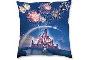 QDUODUO Kissenbezug Kinder Zierkissenbezüge, Anime-Schloss Kissenhülle, Superweich Plüsch Kopfkissenbezug mit Doppelseitigem Muster Verdecktem Reißverschluss für Bett Sofa Couch Stuhl Auto, 45x45cm