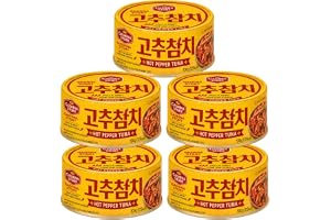 GASHINA STORY Dongwon Tonfiskburk med varm pepparsås, 100 g (3 oz) x 5 burk - koreansk konserverad tonfisk