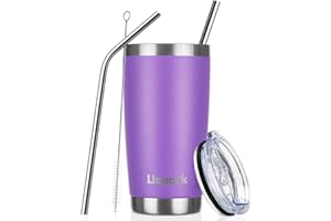 UsparkMC 20oz 550ml Tumbler Stainless Steel with Lid and Straw,Double Wall Vacuum Insulated Coffee Travel Mug for Hot & Cold,Reusable Cup,BPA Free