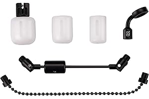 New Direction Tackle TEFLON T4 Szpulka wskaźnika brania (trzy białe korpusy) z ramieniem z włókna węglowego do wędkarstwa karpiowego