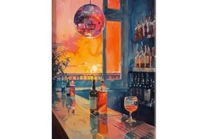 BEAYIOU Paint by Numbers Kit for Adults,Vintage Cocktail Adult Paint by Number Kits on Canvas Without Frame,DIY Acrylic Paint Kit Arts and Crafts for Adults,Easy Painting for Decor 12x16inch