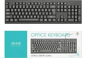 Barpre Ultra-Slim Wired Keyboard, Full Size 104 Key Quiet USB Computer Keyboard with Number Pad for PC, Windows, Mac