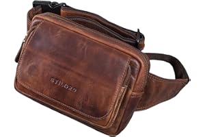 STILORD 'Boston' Marsupio Grande in Pelle Vera da Uomo Donna Borsello a Tracolla Monospalla Vintage Elegante in Cuoio