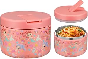 Itslife Termo para Comida 350ml, Taza Aislada de Acero Inoxidable para Alimentos Fríos y Calientes, Recipiente Térmico Apto con Cubrehebillas & Cuello Ancho para Escuelas, Oficinas, Sirena
