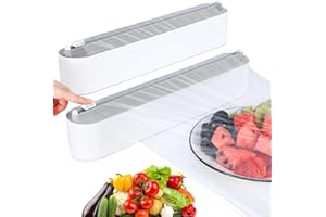 Housolution 2 Pièces Distributeur Film Alimentaire Magnétique, Coupe-Capsules avec Lames Tranchantes, Distributeur Papier Aluminium et Film Pratique, Dérouleur Film Alimentaire pour Cuisine