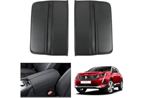 GAFAT Peugeot 3008 5008 508 2016-2024/C5 Aircross DS7 Crossback 2018-2025 Cojín para Reposabrazos Central, Protección de Reposabrazos de Consola Central, Piel de Microfibra de Poliuretano (Negro)