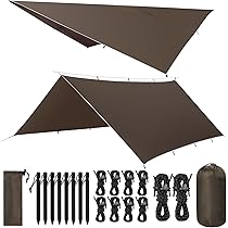 Bessport Tentzeil 3x3m - Waterdicht Tarp Met Pennen & Touwen Voor Camping & Hangmat