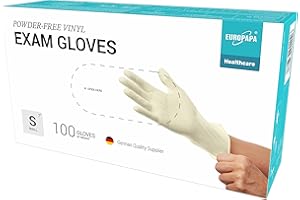 EUROPAPA® 100 Guanti In Vinile Usa E Getta, Guanti Monouso Senza Lattice, In Vinile, Taglie S, M, L & XL (Giallo Premium, S)