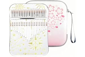 LULUPILA Kalimba 21 Schlüssel, Crystal Fingerklaviere，Professionelle Daumenklavier Carlimba, Mbira Instrumente für Erwachsene und Kinder (Gelb)