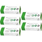 FABER-CASTELL 187250 silgi, PVC i&ccedil;ermez, tozsuz, yeşil, 5 adet | &Ouml;zellikle az silgi atığı ile temiz ve yağsız silme