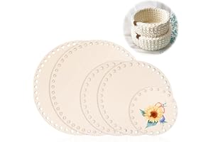 sdhiiolp 5 Stück Korbboden zum HäKeln Korbboden Aus Holz Holzboden zum HäKeln Naturholzkorbboden Korb Flechten set Korbboden set Crochet Basket für DIY Korbflechten 10/15 * 2/20 * 2cm Rund