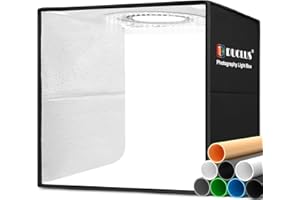 DUCLUS Set Fotografico 40 x 40 cm la Light box Rinnovata da 18W, Kit Scatola Foto Potenziato con 160 LED a 5500K e Connessione Type C, 8 Sfondi Fotografici per la Fotografia di Prodotto