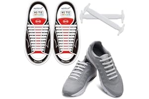 HOMAR No Tie Elastic Stretch Tieless Silicone Laces with Multicolor for Kids Adults Trainers Sneakers Boots Board Shoes Casual Shoes No Tie Rubber Shoelaces