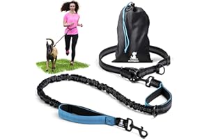 SPARKLYPETS Joggingleine für Hunde zum Laufen, Joggen, Wandern | 2 in 1 Joggingleine und Normale Hundeleine für Große und Mittelgroße Hunde mit Doppelgriff | Bauchgurt Hundeleine