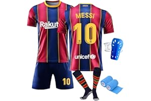 PEIFOON Maillot de Foot Enfants, Maillot de Foot N°10 Domicile/Extérieur, Maillot de Foot Respirant à Séchage Rapide, Set De Entraînement de Football