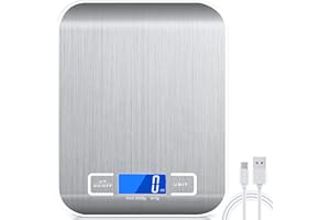 Balance de cuisine de précision – Raniaco balance de cuisine numérique avec fonction Tare Balance électronique Pèse-personne en acier inoxydable LCD affichage de rangement compact et facile à nettoyer