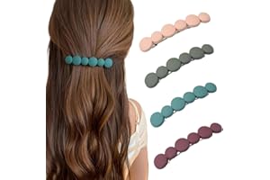 Bkemkri Confezione da 4 Fermagli per Capelli a Banana, Antiscivolo, Grandi Fermagli per Capelli Eleganti da Donna per Coda di Cavallo per Ragazze, Accessori Fermagli Automatici per Capelli Spessi (A)