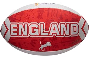 Steeden Rugby League Ball England Size 5 White/Red
