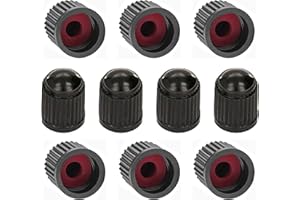 Tyre Valve Cap Universal Plastic Dust Caps/Cover Black for Schrader Valves on Car Tyres, Bikes, Bicycles, Motorbikes by Stocc (With Seal Ring, 10)