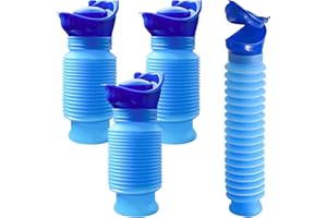 LEIKURVO 4 sztuki kurczliwych pisuarów, 750 ml, dla mężczyzn i kobiet, przenośna, przenośna, toaleta, butelki na mocz, nocnik, awaryjny pisuar, składany pisuar, osobista podróż, na kemping, do samochodu, w