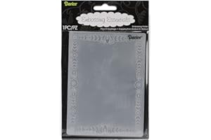 Darice 1218-125 Prägeschablone, Blumenmuster, Rand, Plastik, transparent, 10,8 x 14,6 x 0,4 cm