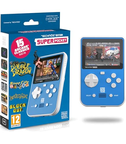 Neocade Retro Portable Video Game Console, 40 PICO Authentic Licensed Retro Games Pre-installed, Compatible with PIKO/GBA Cartridge - Blue